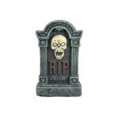 EUROPALMS Halloween tombstone with skull, 56cm