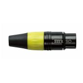 Dap XFK203BY 3 polige Female XLR connector zwart met gele eindkap