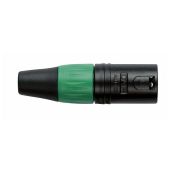 Dap XMK203BG XLR 3polig male xlr connector zwarte behuizing Groene eindkap