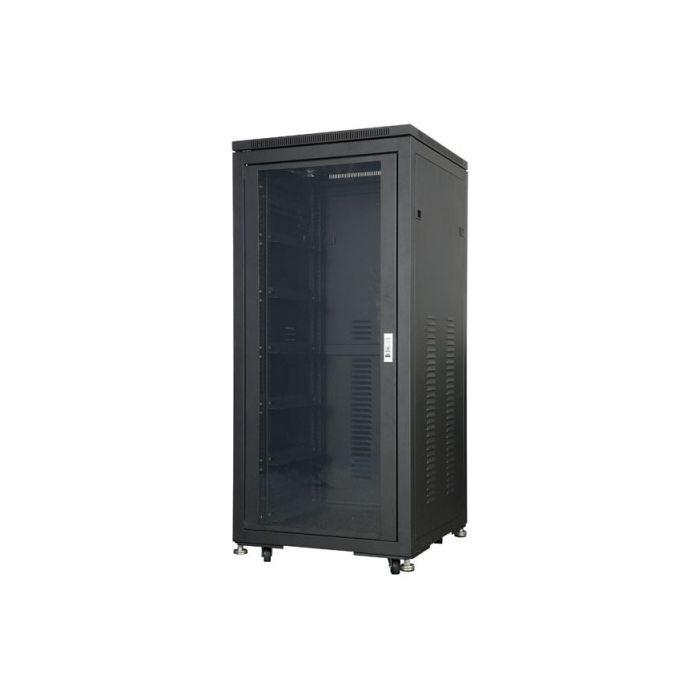 Showgear Pro Metalen Equipment Rack 24he hoogte met glasdeur ongemonteerd geleverd
