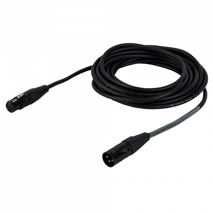 DAP FLR09 - DMX/AES-EBU XLR/M 3P naar XLR/F 3P 0.75 mtr - Verzilverd
