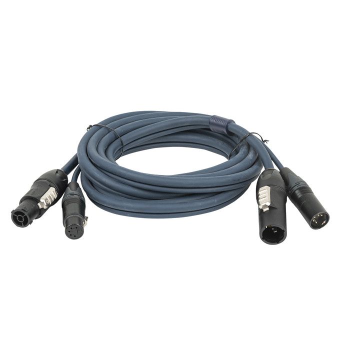 DAP FP146 Hybride Kabel - PowerCON True1 & 5-pin XLR DMX & Stroom - 6 m